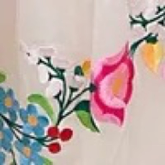 NWOT ASOS white  lace insert crinkle tiered midi dress with embroidery, Size 2 - Picture 3 of 7